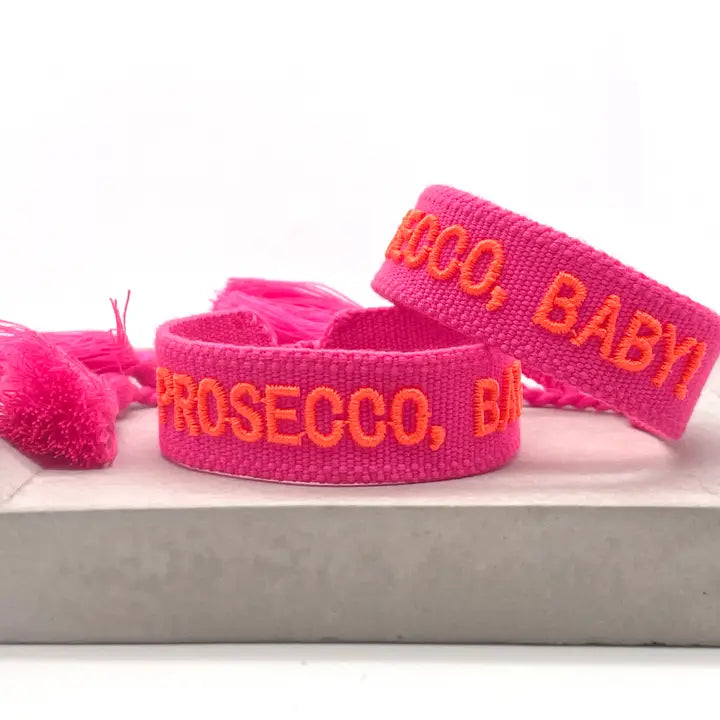 PROSECCO BABY neon vävt budskapsarmband image 1