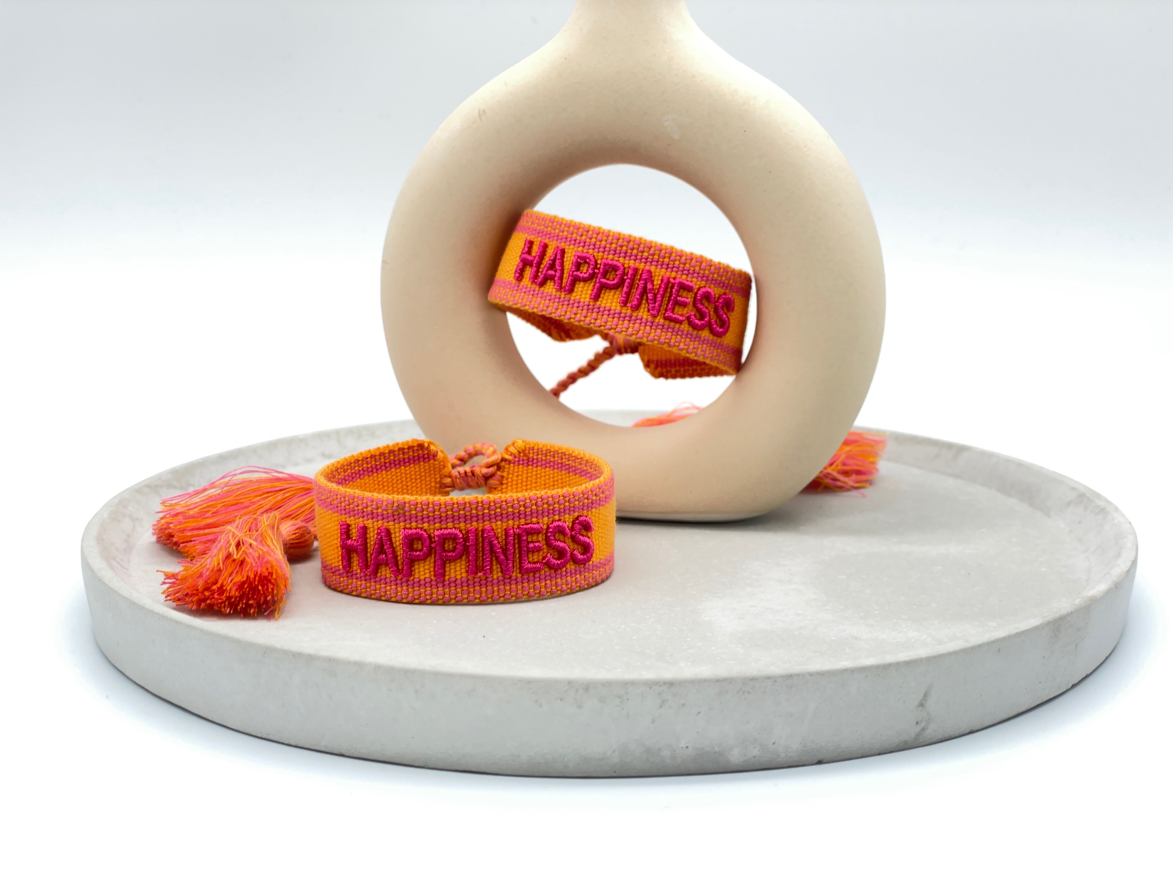 HAPPINESS uttalande armband vävt, broderat image 3