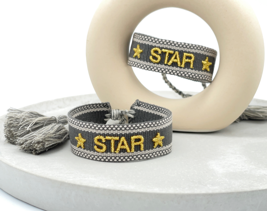 STAR uttalande armband vävt, broderat image 0