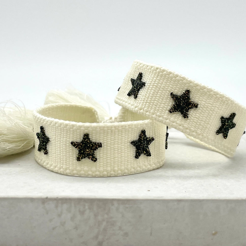 STARS uttalande armband vävt, broderat image 0