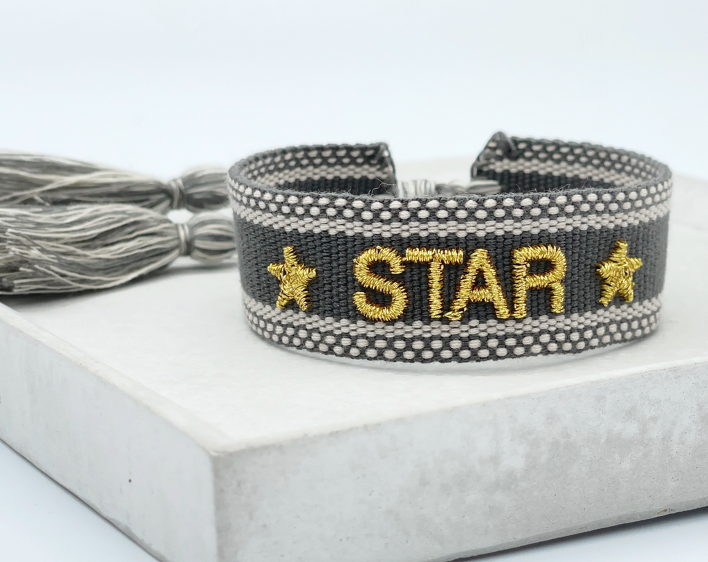 STAR uttalande armband vävt, broderat image 1
