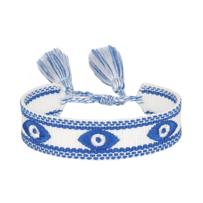 NAZAR BONCUK blått uttalande armband vävt, broderat image 0