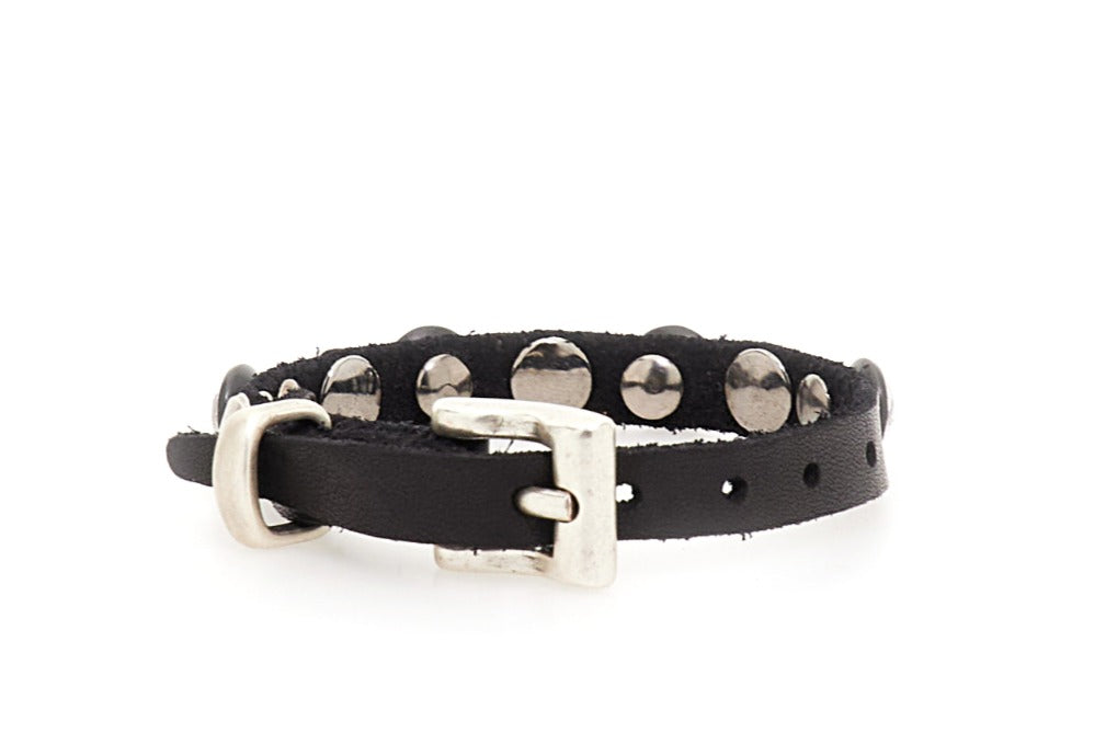 Campomaggi AFRODITE enkel armband i läder med nitar och strass image 1