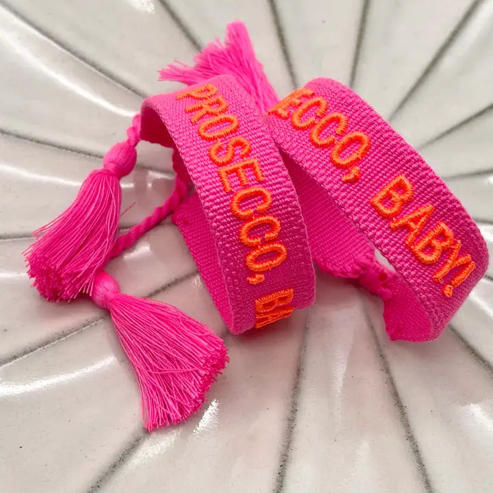PROSECCO BABY neon vävt budskapsarmband image 0